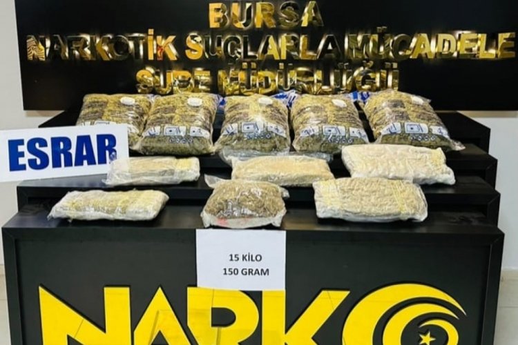 Bursa’da uyuşturucu operasyonu: 15 kilo esrar ele geçirildi