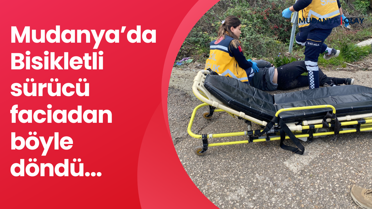 Mudanya’da Bisikletli sürücü faciadan böyle döndü – VİDEO