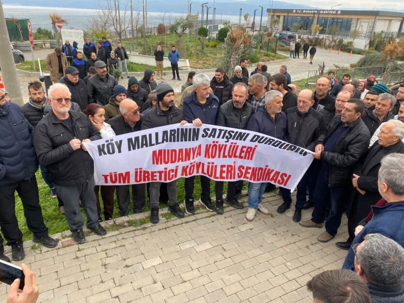 Mudanya’da köylülerden arazi satışı protestosu